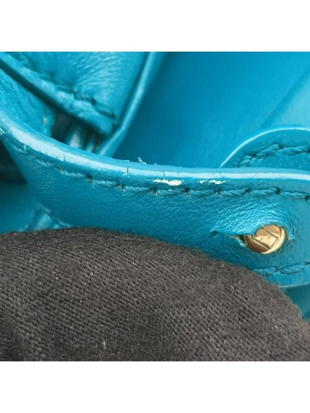 Fendi Peekaboo Mini Blue Leather Handbag